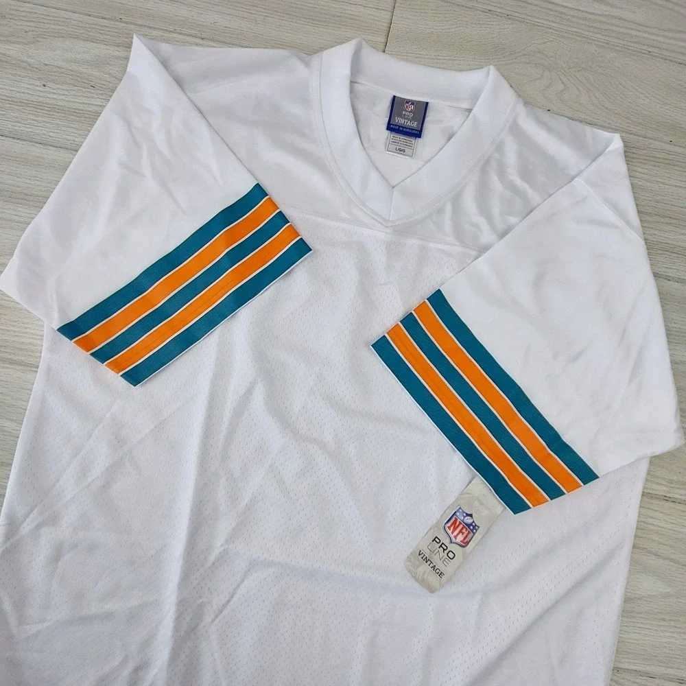 NFL Pro Line Vintage Football Jersey Mens Large White Striped Mesh Blank
